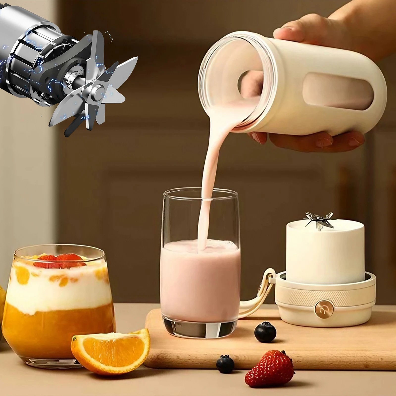 كوب عصير كهربائي قابل لإعادة ا - مراجعة Portable Blender Usb Rechargeable وسعره